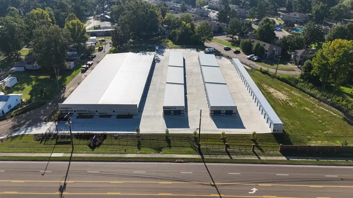 Fondren drone picture of self storage facility exterior 